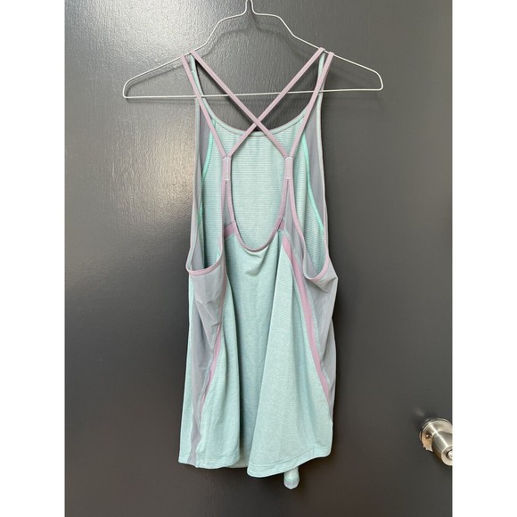 Lululemon Run Off Route teal purple Tank Top with Mesh Panels Size 8 - Picture 3 of 5